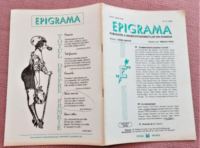 Epigrama Anul I, Nr. 2/1993 - Publicatie a Uniunii Epigramistilor din Romania foto