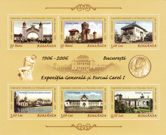 ROMANIA 2006 Expozitia generala 1906 si Parcul Carol - Bloc de 6 MNH - LP 1724 a
