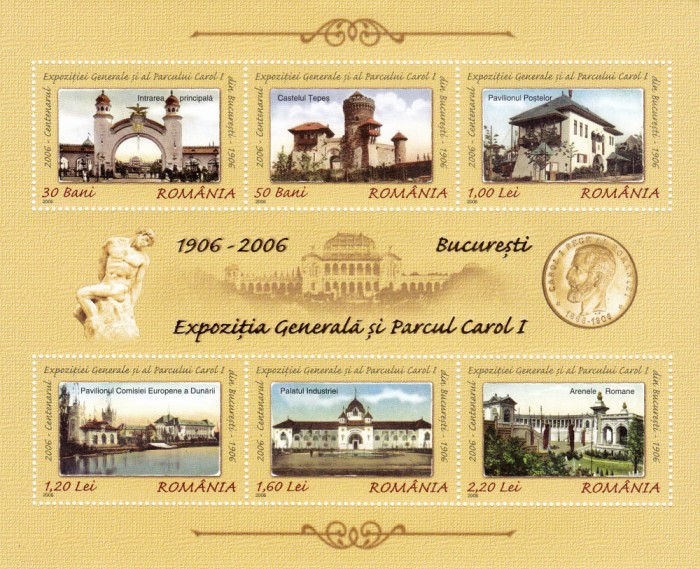 ROMANIA 2006 Expozitia generala 1906 si Parcul Carol - Bloc de 6 MNH - LP 1724 a
