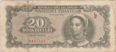 ROMANIA 20 LEI 1950 MF F foto