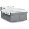 VidaXL Pat box spring cu saltea, gri deschis, 140x190 cm, textil 3286682