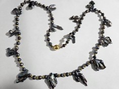 Colier cu perle baroc negre #20