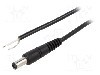 Cablu alimentare DC, cabluri, DC 5,5/2,1 mufa, negru, 1,5m, WEST POL - P21-TT-C050-150BK