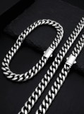 Set Cuban Link Barbati Inox 316L, Inchizatoare Premium cu Siguranta Dubla,Nu Se