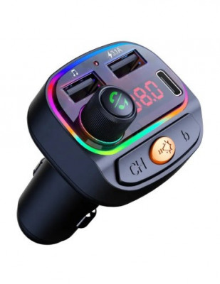 Modulator FM 12-24V Bluetooth 5.0 cu functie de incarcator auto Fast Charge 3.0 si port USB C - C15 foto