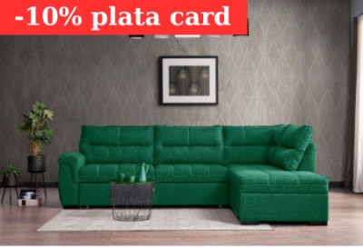 Coltar Cansas-Prime 300x100x230 cm Lada Depozitare Tapitat Catifea Nuanta Verde foto