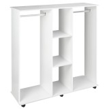 HOMCOM Dulap cu 5 Rafturi și 6 Roți, 120x40x128 cm, Negru | Aosom Romania