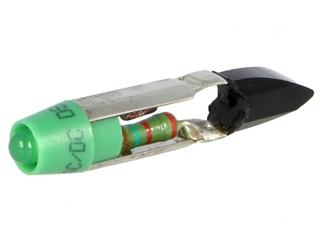 Lampă LED verde 24V T5.5