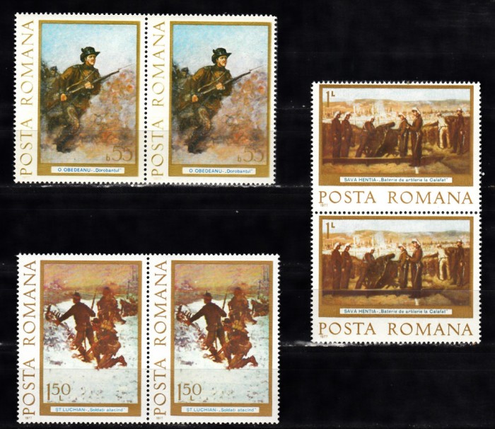 A11 TX9 13 - 1977 - Centenarul independentei de stat a Romaniei pereche de doua