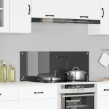 Contrablat Bucatarie vidaXL Gri Inchis 110x40x0.6cm Sticla Securizata Protectie Perete Rezistenta Caldura Design Modern