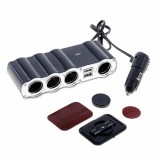 &Icirc;ncărcător Auto Olesson WF-4008 cu 4 Prize și 2 Porturi USB