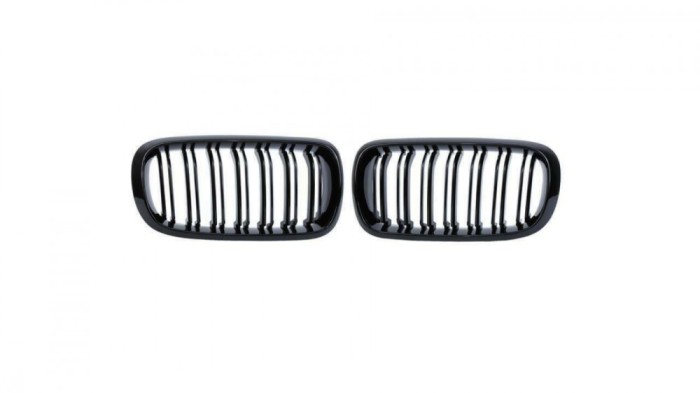 Set 2 grile duble, negru lucios, M Design pentru BMW X5 E70 E71