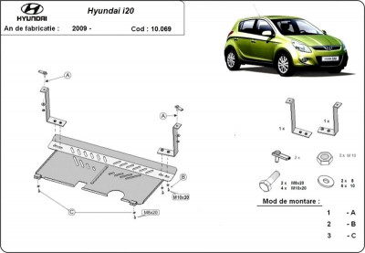 Scut metalic motor si cutie de viteze Hyundai I 20 2009-2014 foto