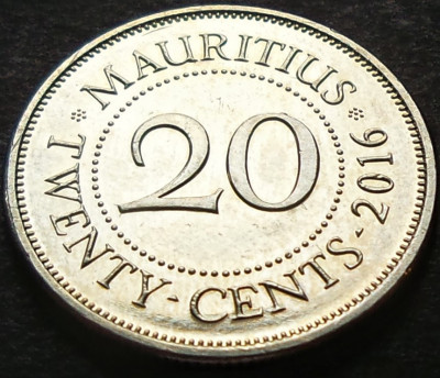 Moneda exotica 20 CENTI - MAURITIUS, anul 2016 *cod 3175 = A.UNC foto