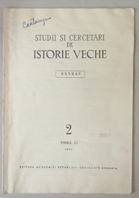 STUDII SI CERCETARI DE ISTORIE VECHE , SUBIECT : CETATEA POENARI de GH. I. CANTACUZINO , 1971 , PREZINTA HALOURI DE APA * foto
