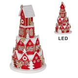 Cumpara ieftin Casuta Turta Dulce polirasina multicolora cu led &Oslash; 13x22 cm