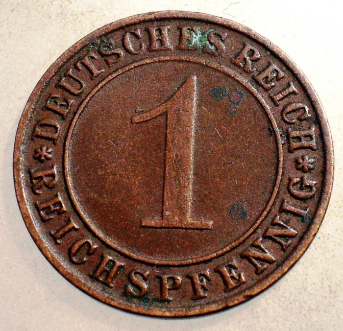 1.529 GERMANIA WEIMAR 1 REICHSPFENNIG 1936 D