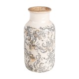 Vaza flori ceramica bej maro 14x26 cm