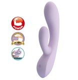Vibrator Iepuras Rosolyn Super Flexibil, 10 Moduri Vibratii, Silicon Lichid, USB, Lila, 19 cm