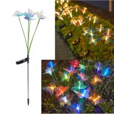 Lampa de gradina cu panou solar, 6 LED, design fluturi