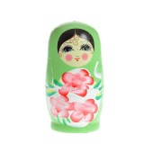 Set statuete Matrioska verzi din lemn pictat