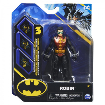 FIGURINA ROBIN ARTICULATA 10CM CU 3 ACCESORII SURPRIZA SuperHeroes ToysZone foto