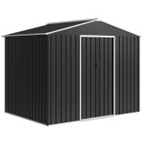 Outsunny Căsuță de Grădină 3.6m&sup2; din Oțel Zincat cu Grile de Ventilație, Căsuță de Grădină cu Uși Glisante Duble Blocabile, Acoperiș &Icirc;nclinat, Căsuță