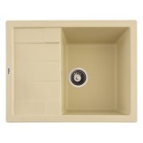 Chiuveta bucatarie din granit cu 1 cuva si scurgator ANILA Flow, Ivory