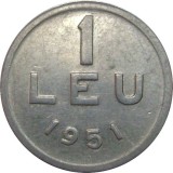 Romania, 1 leu 1951 * cod 102, Aluminiu