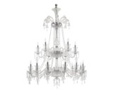 Candelabru Redentore, metal/sticla, argintiu, 102 x 145/254 cm