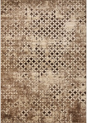 Covor Model Daffi 13156-130, Marime 50 x 80 cm, Crem, Maro, Inaltime Fir 6 mm, Antialergic, Polipropilena, Living, Dormitor, Sufragerie, Birou foto
