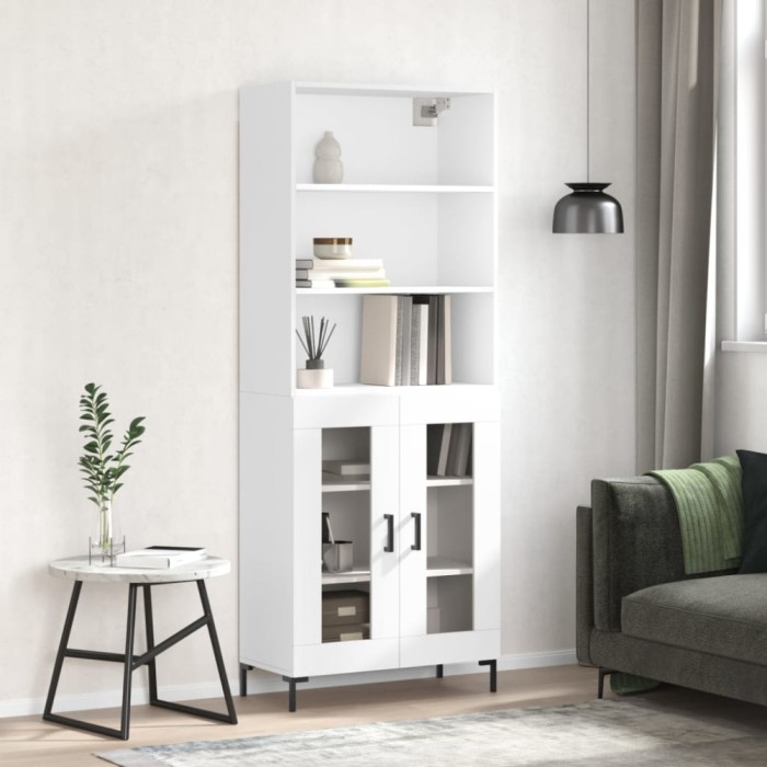 Gossi dulap inalt, alb, 69,5x34x180 cm, lemn compozit
