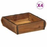 Tăvi, 4 buc., 31x29x10 cm, lemn masiv reciclat