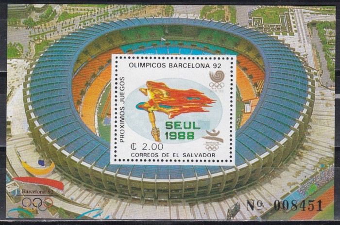 Salvador 1988 - Jocurile Olimpice - Seul 1988 și Barcelona ​​​​1992, Colita, MNH