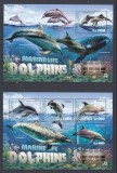 Sierra Leone 2016 - Fauna Marina - DELFINI - BL + KB - MNH, Nestampilat