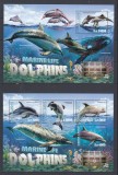 Sierra Leone 2016 - Fauna Marina - DELFINI - BL + KB - MNH, Nestampilat