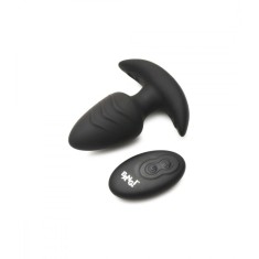 Vibrator Anal Rotativ cu Telecomanda, 7 Moduri+3 Viteze, Silicon, Negru, 9.8 cm