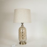 Cumpara ieftin Veioza din sticla si metal Gold Beige 33 cm x 60 cm