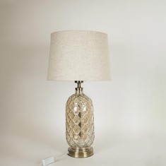 Veioza din sticla si metal Gold Beige 33 cm x 60 cm