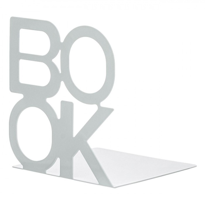 Suport Cărți Metalic, Model Book, Culoare Alb, Dimensiuni 12.5x12.5x14.5 cm