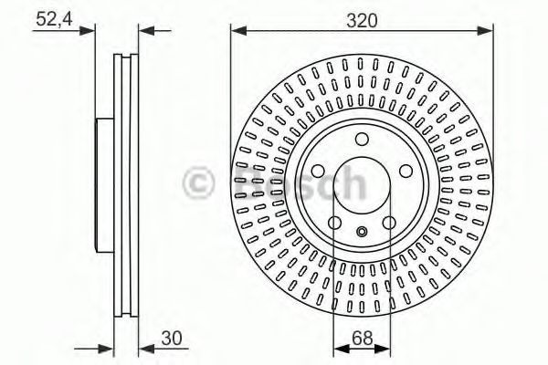 Disc frana AUDI Q5 (8R) (2008 - 2016) BOSCH 0 986 479 753