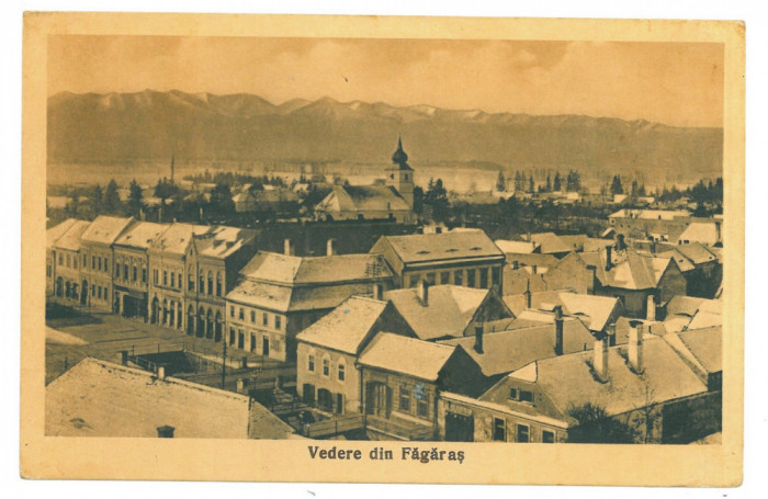 4813 - FAGARAS, Brasov, panorama, Romania - old postcard - used - 1932