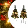 VidaXL Brazi artificiali Crăciun pre-iluminați de alee 2 buc 76 cm PVC 332835