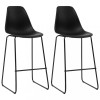 Gossi scaune de bar, 2 buc., negru, plastic
