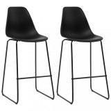 Cumpara ieftin Scaune de bar, 2 buc., negru, plastic