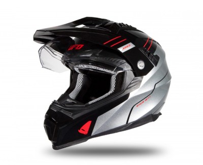 Casca cu viziera Enduro ATV UFO Aries Black Gray foto