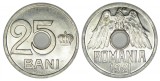 Y921 MONEDA 25 BANI 1921 gaura 4 mm UNC NECIRCULATA CU LUCIU DE BATERE, Aluminiu