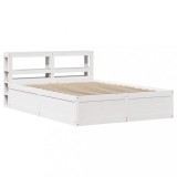 Cumpara ieftin Cadru de pat cu tablie, alb, 120x190 cm, lemn masiv pin