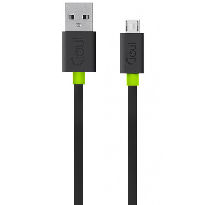 Cablu Date si Incarcare USB la MicroUSB Goui Flat, 1.5 m, Negru G-MICROFALT-K foto