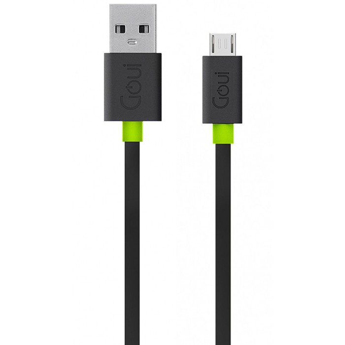 Cablu Date si Incarcare USB la MicroUSB Goui Flat, 1.5 m, Negru G-MICROFALT-K